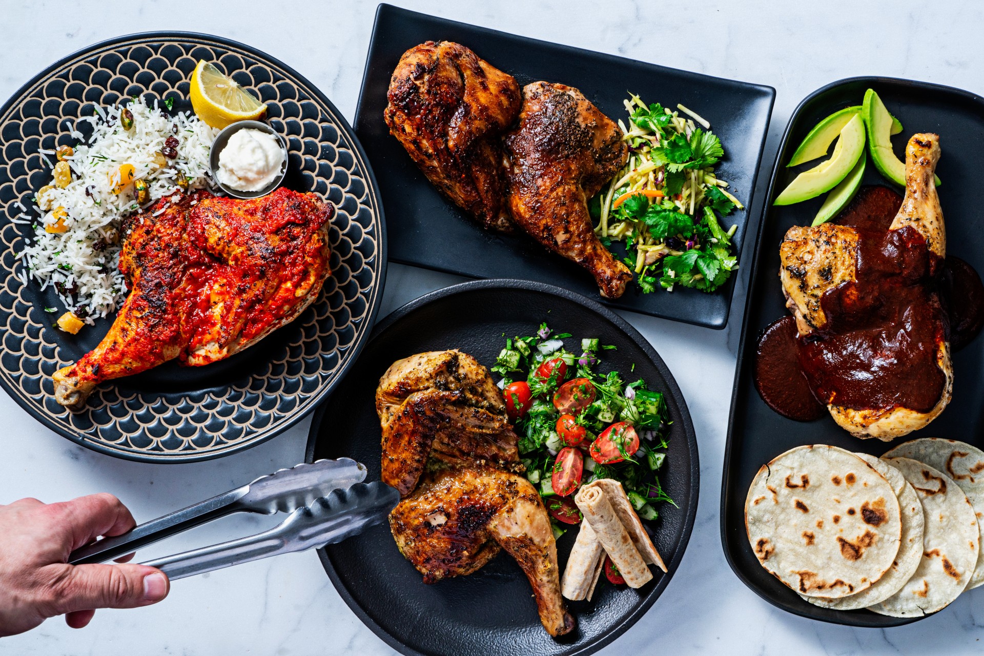 Multiple types of chicken