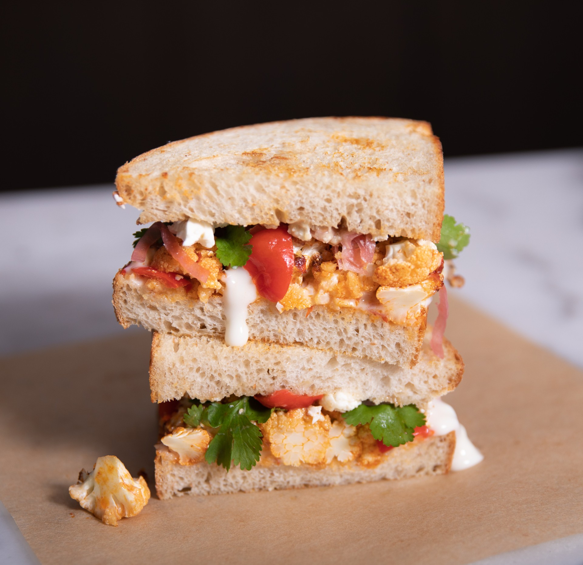 Harrissa Cauliflower sandwich