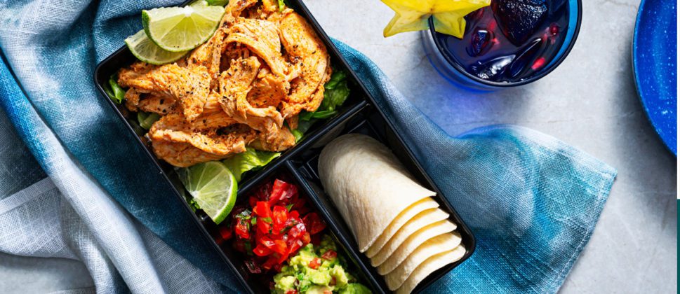 Chicken street taco in bento box