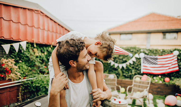 Father and Son celebrating 4th of july
